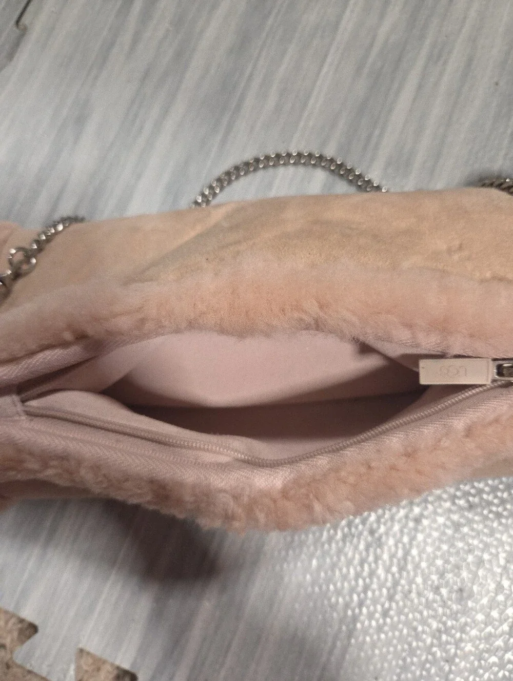 UGG pink suede leather muff clutch shoulder bag